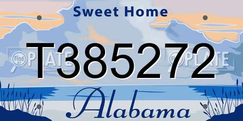 T385272 Alabama License Plate