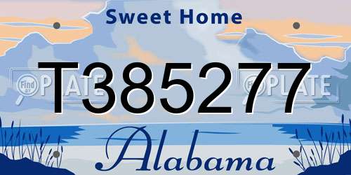 T385277 Alabama License Plate