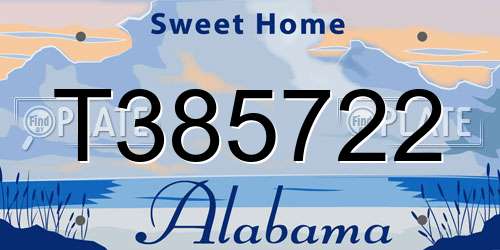 T385722 Alabama License Plate