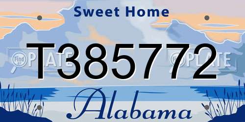 T385772 Alabama License Plate