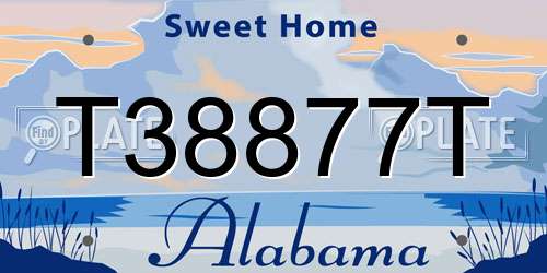 T38877T Alabama License Plate