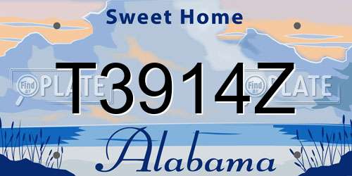 T3914Z Alabama License Plate