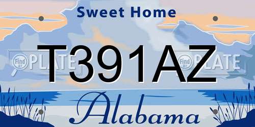 T391AZ Alabama License Plate