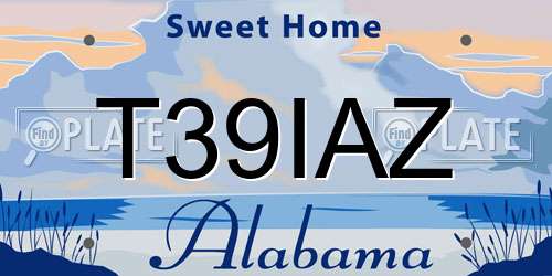 T39IAZ Alabama License Plate