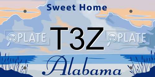 T3Z Alabama License Plate