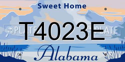 T4023E Alabama License Plate