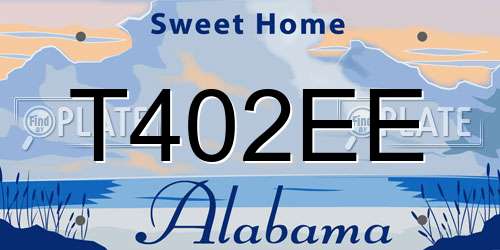 T402EE Alabama License Plate