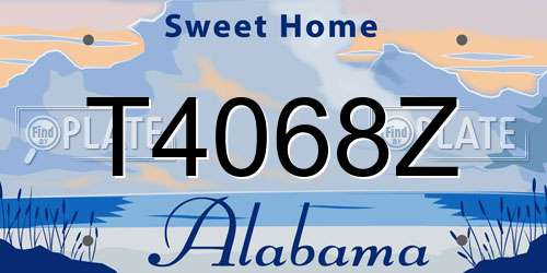 T4068Z Alabama License Plate