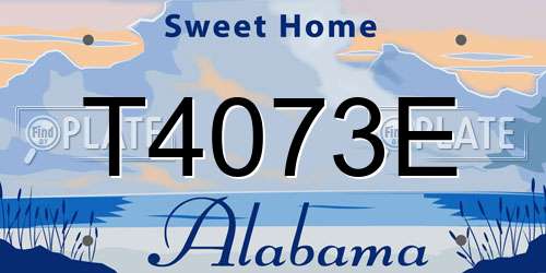 T4073E Alabama License Plate