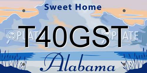 T40GST Alabama License Plate