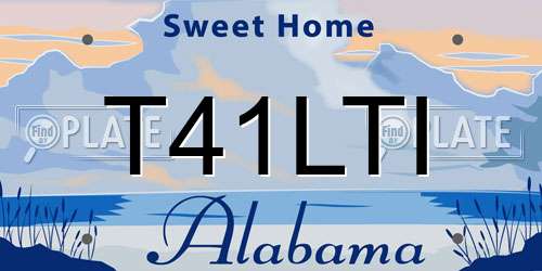T41LTI Alabama License Plate