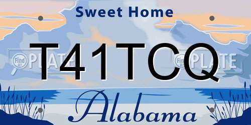 T41TCQ Alabama License Plate