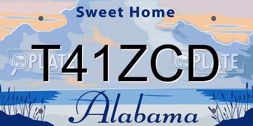 T41ZCD Alabama License Plate