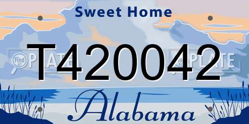 T420042 Alabama License Plate