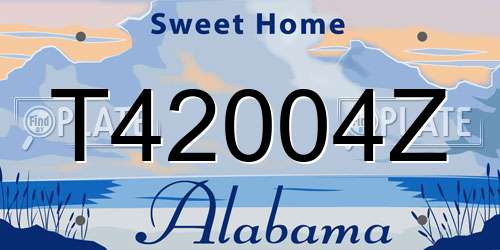 T42004Z Alabama License Plate