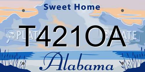 T421OA Alabama License Plate