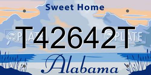 T42642T Alabama License Plate