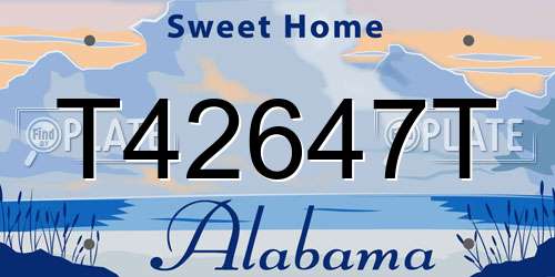 T42647T Alabama License Plate