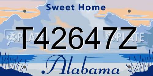 T42647Z Alabama License Plate