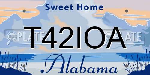 T42IOA Alabama License Plate