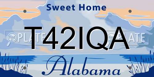 T42IQA Alabama License Plate
