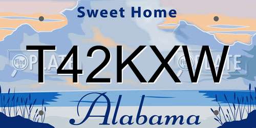T42KXW Alabama License Plate