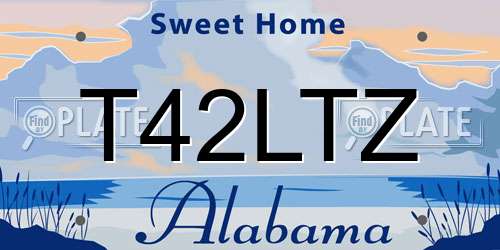 T42LTZ Alabama License Plate