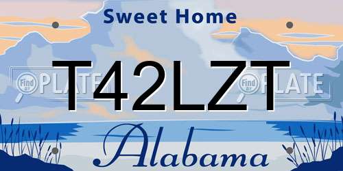 T42LZT Alabama License Plate