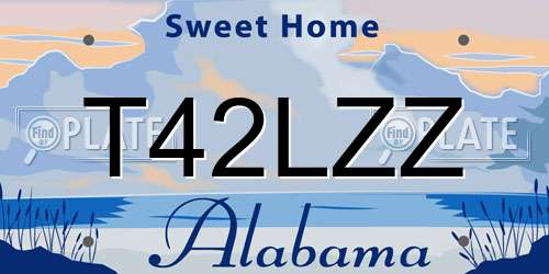 T42LZZ Alabama License Plate