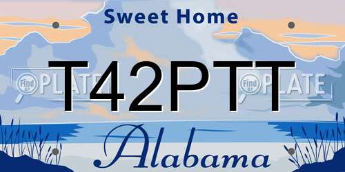T42PTT Alabama License Plate