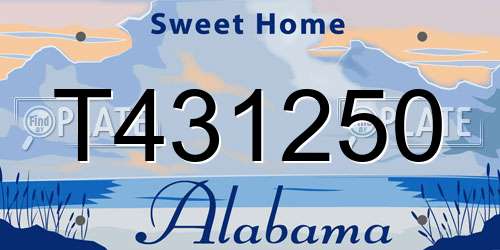 T431250 Alabama License Plate