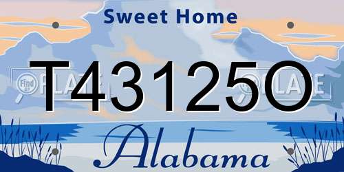 T43125O Alabama License Plate