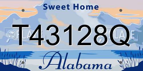 T43128Q Alabama License Plate