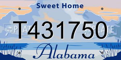 T431750 Alabama License Plate