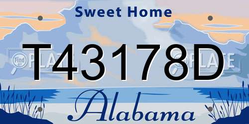 T43178D Alabama License Plate