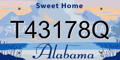 T43178Q Alabama License Plate