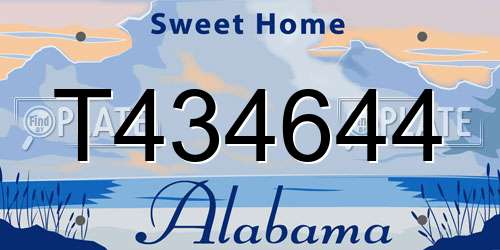 T434644 Alabama License Plate