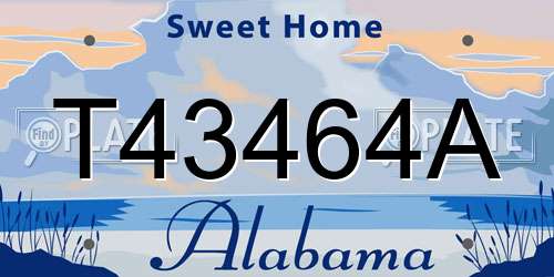 T43464A Alabama License Plate