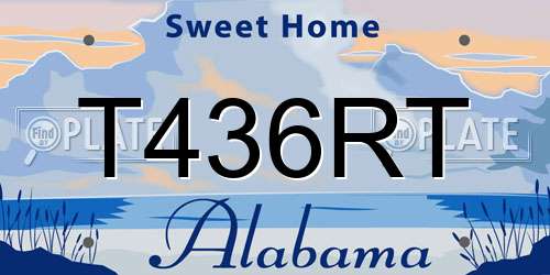 T436RT Alabama License Plate