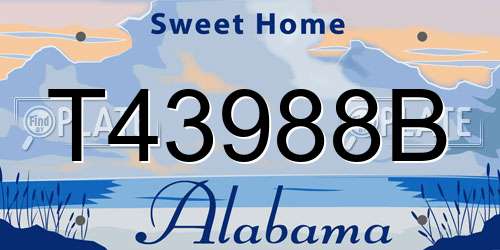 T43988B Alabama License Plate
