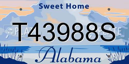 T43988S Alabama License Plate