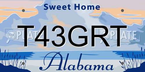 T43GRT Alabama License Plate