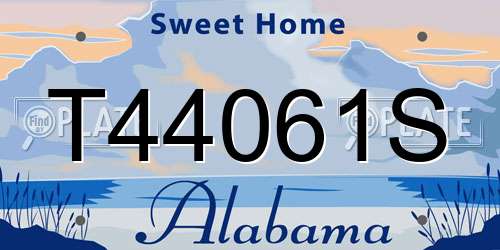 T44061S Alabama License Plate