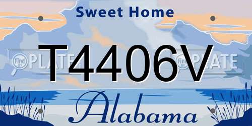 T4406V Alabama License Plate