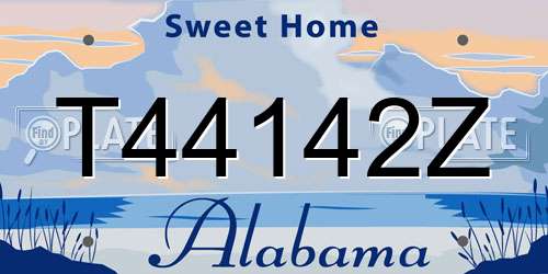 T44142Z Alabama License Plate