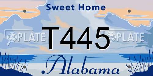 T445 Alabama License Plate