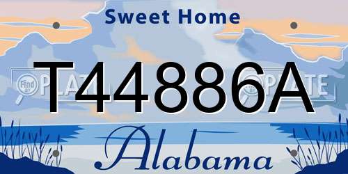 T44886A Alabama License Plate