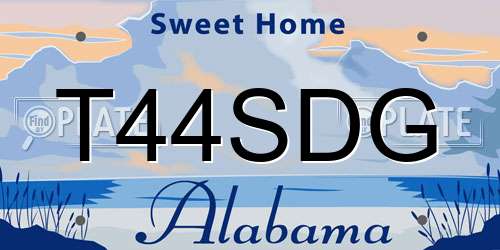 T44SDG Alabama License Plate