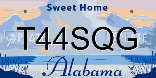 T44SQG Alabama License Plate