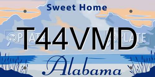 T44VMD Alabama License Plate